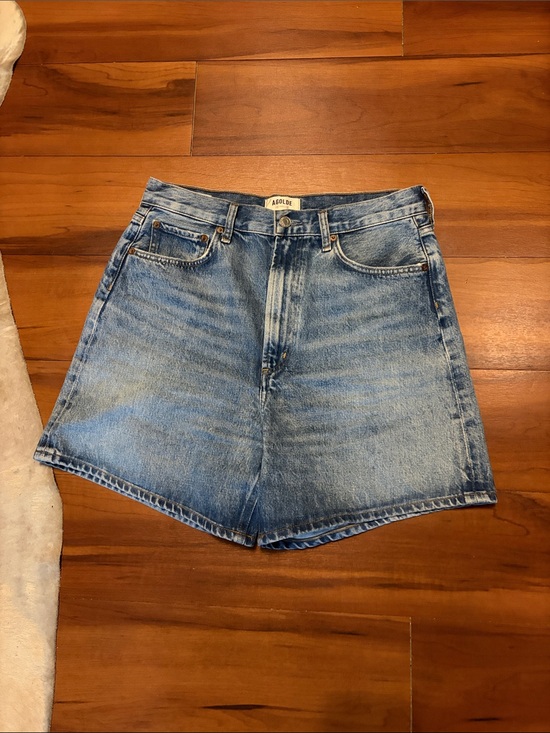 Agolde Pants - Agolde Light Blue High-Rise Jean Shorts